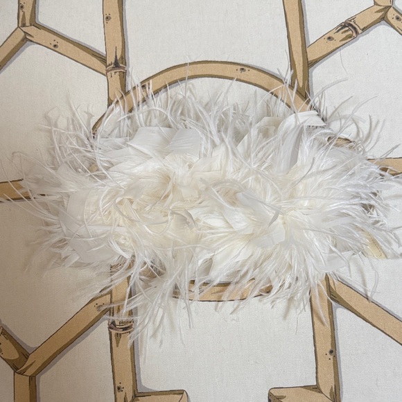 Kate Spade Ivory Ostrich Feather Clutch